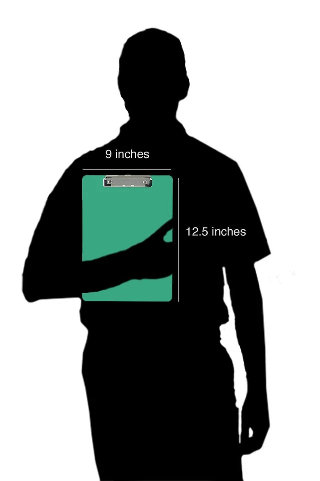Alt view image 4 of 6 - Sea Green Plastic Clipboards Letter Size Low Profile (6-Pack) Holds 80 to 100 sheets with rubberized grip corners, plus a retractable hanging loop that folds flat when not needed