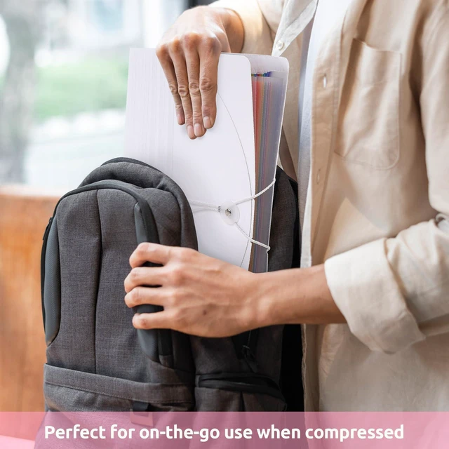 Alt view image 5 of 7 - Accordion File Organizer, Expanding File Folder with 13 Pockets, Portable Document Paper Bill Receipt Organizer, Home School Office Supplies, Letter A4 Size White