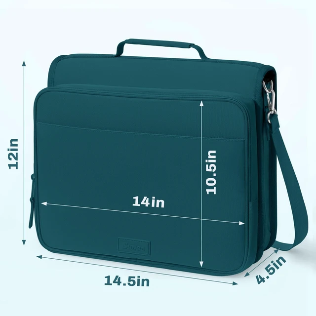 Alt view image 2 of 7 - Zipper Binder 3 Ring 2-Inch in Dark Teal-Green Features a Shoulder Strap, 13 Inch Laptop Pocket, with Multiple Storage Pockets. Ideal Organizer for Middle School Students