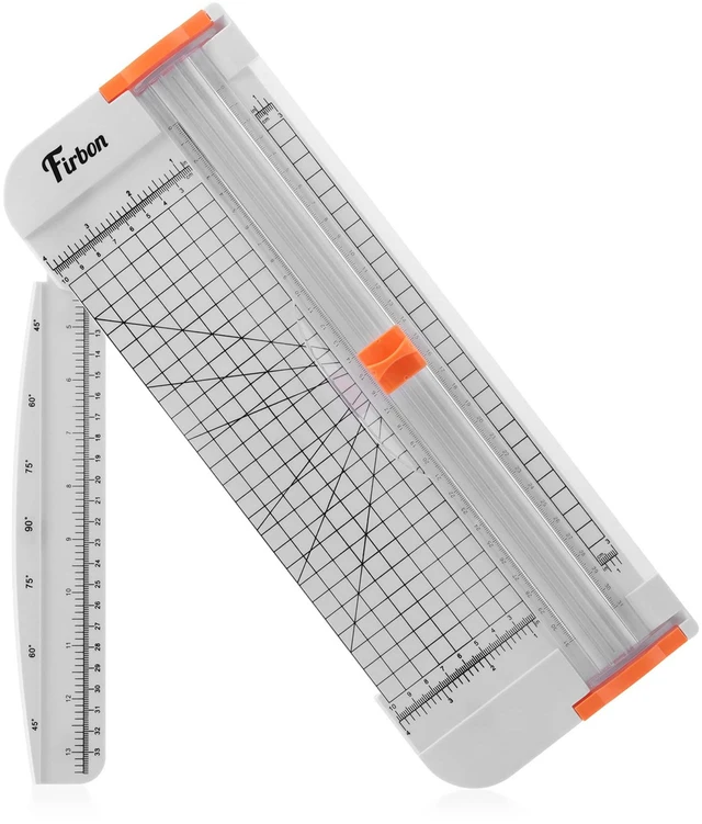Main image of A4 Paper Cutter, 12 Inch Paper Trimmer with Extened Ruler, White 12 Sheet Capacity | CM & Inch Scale | Spring-Loaded Safe Blade | Cuts Cardstock, Vinyl, Coupons, Labels & Scrapbooking Crafts