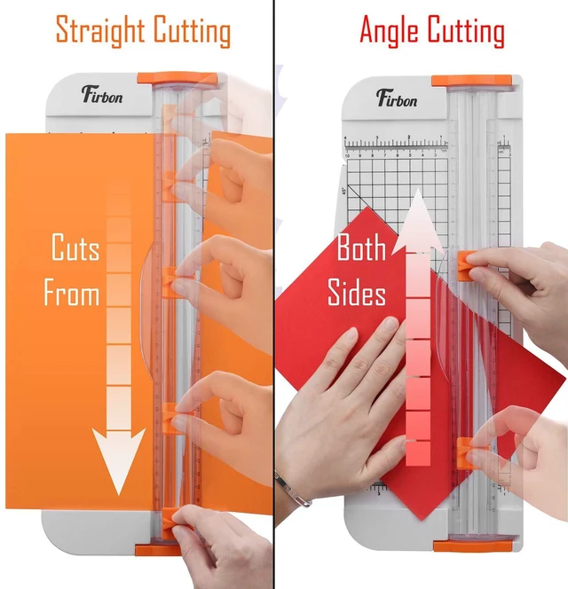 Alt view image 3 of 6 - A4 Paper Cutter, 12 Inch Paper Trimmer with Extened Ruler, White 12 Sheet Capacity | CM & Inch Scale | Spring-Loaded Safe Blade | Cuts Cardstock, Vinyl, Coupons, Labels & Scrapbooking Crafts