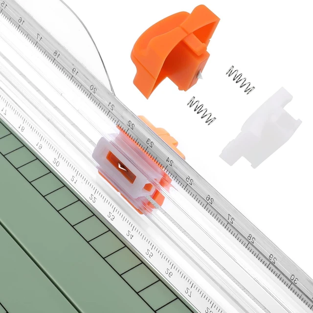 Alt view image 3 of 6 - A4 Paper Cutter, 12 Inch Paper Trimmer with Extened Ruler, Morandi 12 Sheet Capacity | CM & Inch Scale | Spring-Loaded Safe Blade | Cuts Cardstock, Vinyl, Coupons, Labels & Scrapbooking Crafts