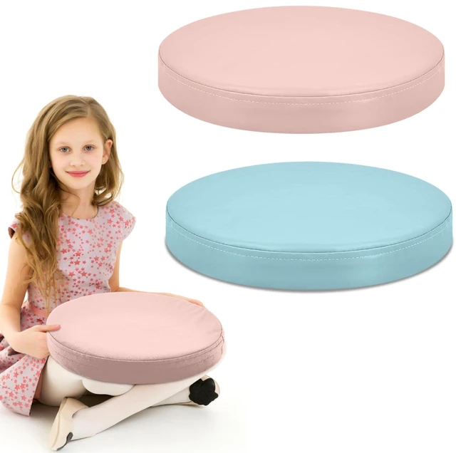 Main image of 2 Pcs Extra Thick Floor Cushion Classroom, Blue and Pink, Round Flexible Seating Cushions, Assorted Colored Pillow Floor Cushions, Soft Support for Learning Sitting Home Office School Chair