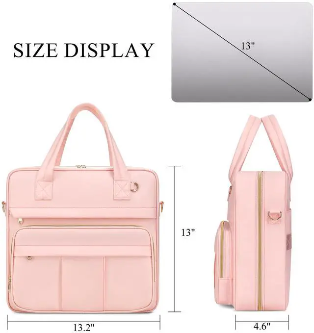 Alt view image 2 of 7 - Zipper Binder | 3 Inch O-Ring, 600 Sheet Capacity Trapper Keeper with Shoulder Strap & Handle, Binder Bag with Multiple Storage Pockets, Fits 13" Laptop (Pink)