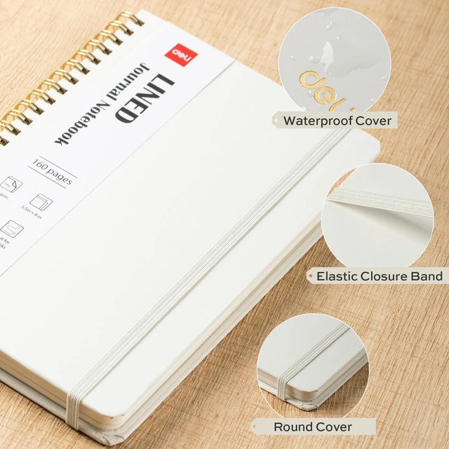 Alt view image 5 of 7 - 3 Pack Lined Spiral Journal Notebook, 160 Pages, A5 (5.5"x8") Hardcover Writing Notebook, College Ruled Spiral Bound Journal for Women & Men - Perfect for Work, School, Office & Note Taking