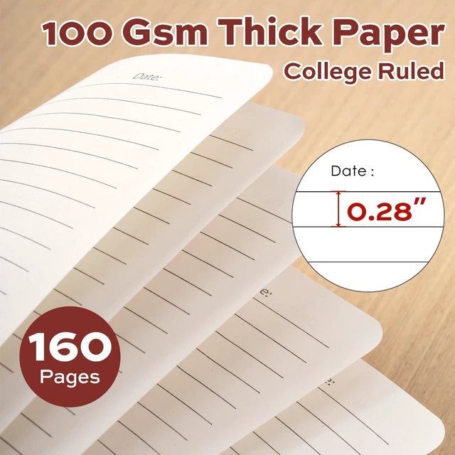 Alt view image 4 of 7 - 3 Pack Lined Spiral Journal Notebook, 160 Pages, A5 (5.5"x8") Hardcover Writing Notebook, College Ruled Spiral Bound Journal for Women & Men - Perfect for Work, School, Office & Note Taking