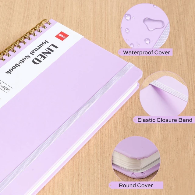 Alt view image 5 of 7 - 3 Pack Lined Spiral Journal Notebook, 160 Pages, A5 (5.5"x8") Hardcover Writing Notebook, College Ruled Spiral Bound Journal for Women & Men - Perfect for Work, School, Office & Note Taking