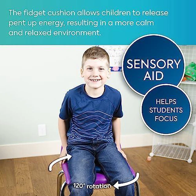 Alt view image 3 of 5 - BouncyBand Sit & Twist Active Seat Cushion 12 D Sensory Cushion for Kids Up to 300lbs Sensory Tool Promotes Active Learning and Improves Focus and Productivity (Pack of 3)