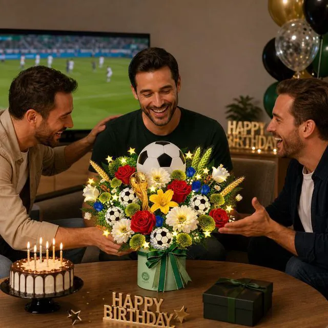 Alt view image 3 of 7 - Soccer Birthday Card for Men with Music & Lights, 3D Pop Up Football Gift for Soccer Fans, Dad, Husband, Boyfriend and Boys