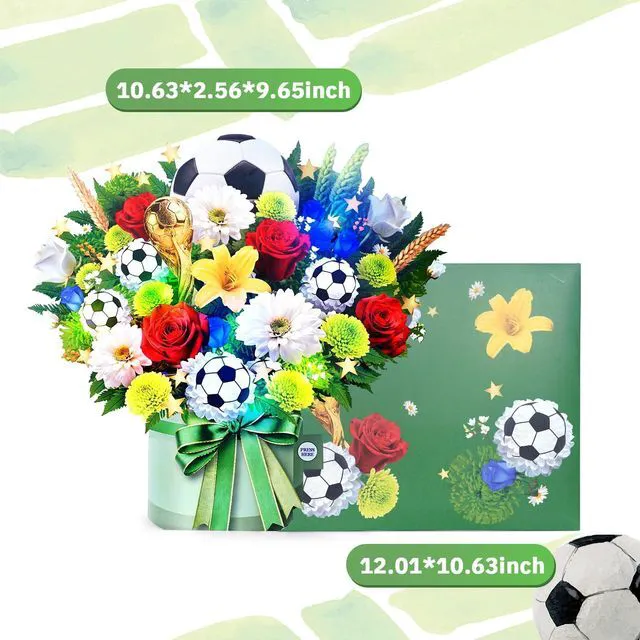 Alt view image 2 of 7 - Soccer Birthday Card for Men with Music & Lights, 3D Pop Up Football Gift for Soccer Fans, Dad, Husband, Boyfriend and Boys