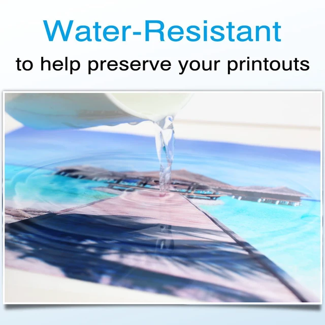 Alt view image 4 of 7 - Photo Paper Resin Coated 8.5x11 In Satin Photo Printer Paper 72lb for Inkjet Printer Water-Resistant Semi Gloss 50 Sheets