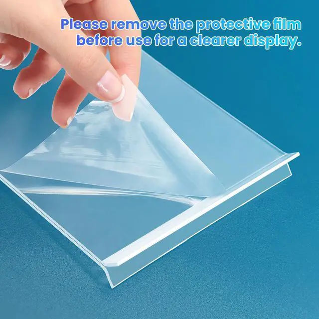 Alt view image 6 of 7 - Acrylic Sign Holder 4x6, 15 Pack Clear Double Sided Menu Vertical Display Stand, Desktop Paper Holder Suitable for Restaurants, Office, Store, Show Fair