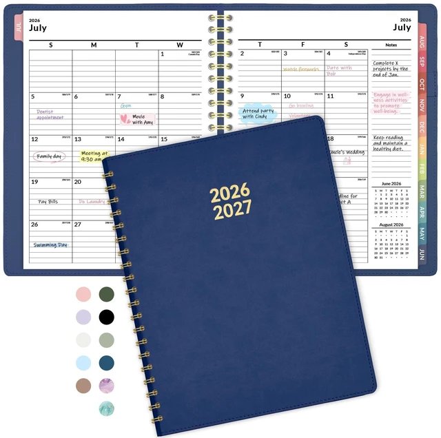 Main image of Planner 2026-2027, Academic Planner Weekly & Monthly,Soft Cover Vegan Leather Calendar Planner, July 2026 - June 2027, 8.5" x 11", Daily Agenda with Tabs, Student Teacher Planning Organizer