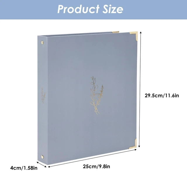 Alt view image 2 of 7 - 6 Pack 3 Ring Binders 1 inch, Three Round Ring 1'' Binders with 2 Pockets Interior, 6 Gold-Stamped Floral Color, Fits 8.5'' x 11'' Letter Size Paper for School Office Supplies
