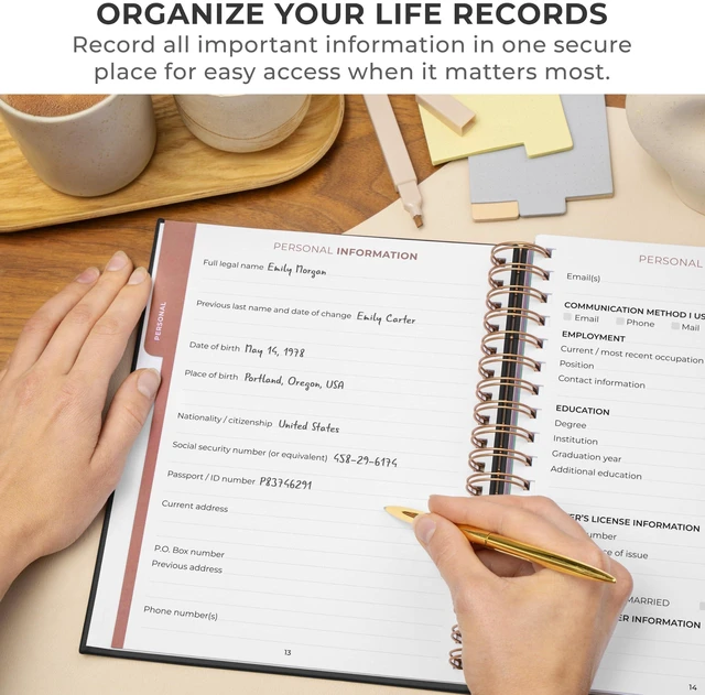 Alt view image 4 of 6 - When I Die Organizer Binder Planner, Folders, 8.5x9.5 Black Final chapter folder with pockets in case I die, Important documents, Estate planning, Final wishes, Labels, Checklists