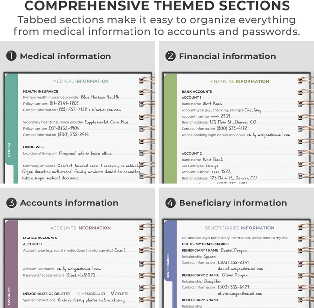 Alt view image 6 of 6 - When I Die Organizer Binder Planner, Folders, 8.5x9.5 Black Final chapter folder with pockets in case I die, Important documents, Estate planning, Final wishes, Labels, Checklists