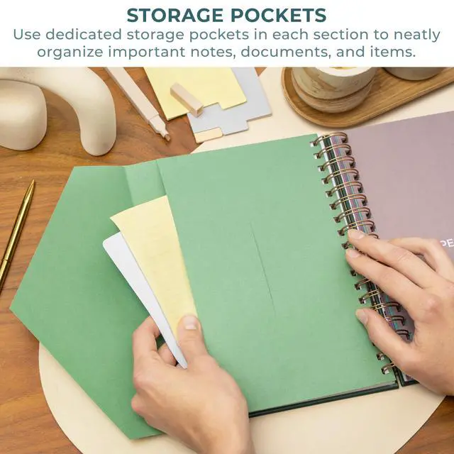 Alt view image 5 of 6 - When I Die Organizer Binder Planner, Folders, 8.5x9.5 Dark Teal Final chapter folder with pockets in case I die, Important documents, Estate planning, Final wishes, Labels, Checklists