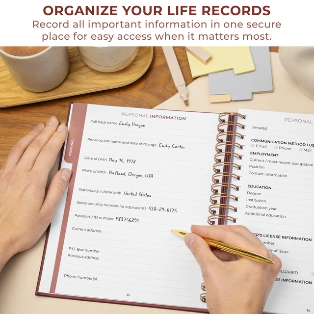 Alt view image 4 of 6 - When I Die Organizer Binder Planner, Folders, 8.5x9.5 Burgundy Final chapter folder with pockets in case I die, Important documents, Estate planning, Final wishes, Labels, Checklists