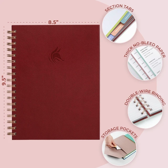 Alt view image 2 of 6 - When I Die Organizer Binder Planner, Folders, 8.5x9.5 Burgundy Final chapter folder with pockets in case I die, Important documents, Estate planning, Final wishes, Labels, Checklists