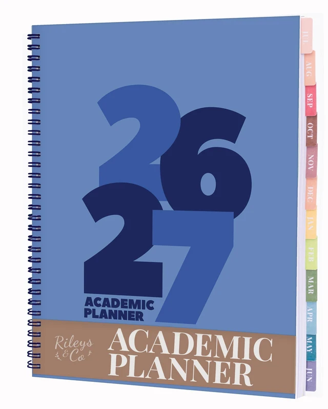 Main image of Academic Planner 2026-2027, Daily, Weekly & Monthly Planner, July 2026 - June 2027, Student Notes Pages, Twin-Wire Binding, Weekly Agenda for School & Work (8.5 x 11-Inches, Chunky, Blue)