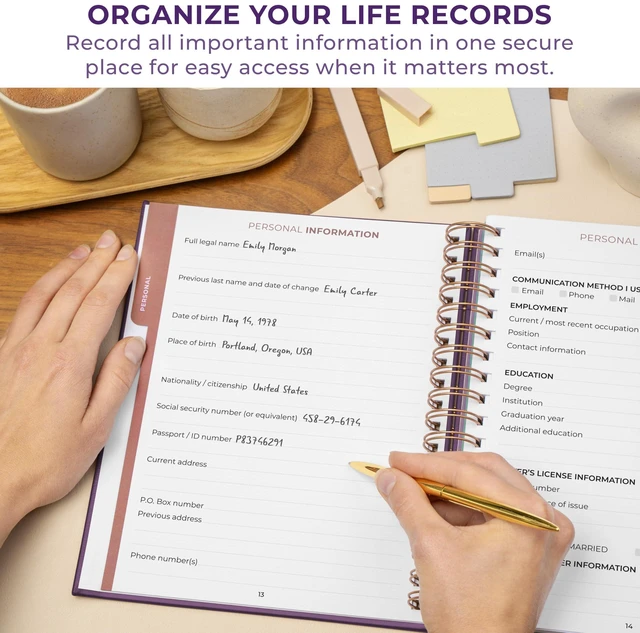 Alt view image 4 of 6 - When I Die Organizer Binder Planner, Folders, 8.5x9.5 Purple Final chapter folder with pockets in case I die, Important documents, Estate planning, Final wishes, Labels, Checklists