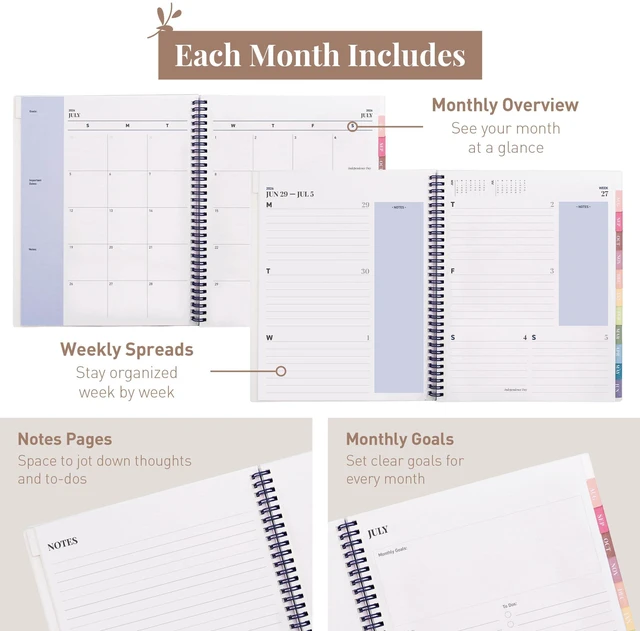 Alt view image 4 of 7 - Academic Planner 2026-2027, Daily, Weekly & Monthly Planner, July 2026 - June 2027, Student Notes Pages, Twin-Wire Binding, Weekly Agenda for School & Work (8.5 x 11-Inches, Chunky, Blue)