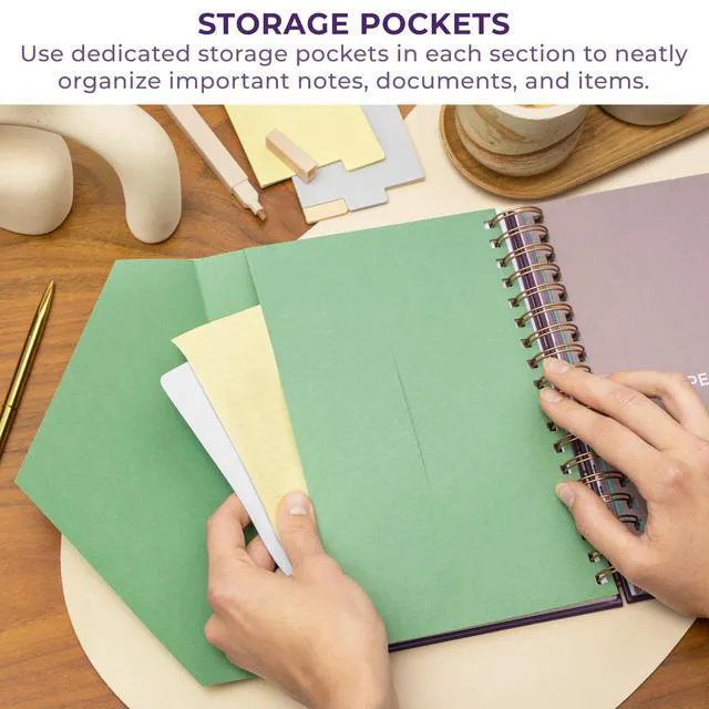 Alt view image 5 of 6 - When I Die Organizer Binder Planner, Folders, 8.5x9.5 Purple Final chapter folder with pockets in case I die, Important documents, Estate planning, Final wishes, Labels, Checklists