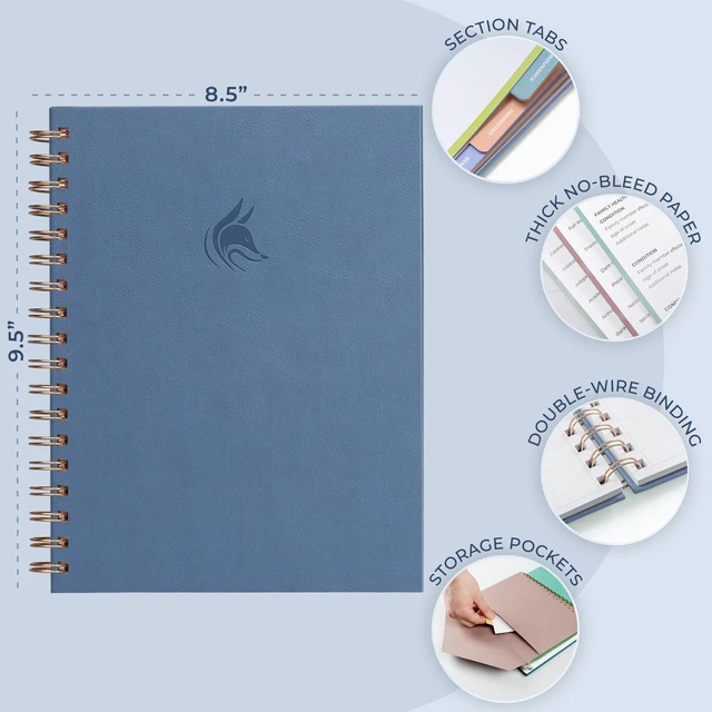 Alt view image 2 of 6 - When I Die Organizer Binder Planner, Folders, 8.5x9.5 Smoke Blue Final chapter folder with pockets in case I die, Important documents, Estate planning, Final wishes, Labels, Checklists
