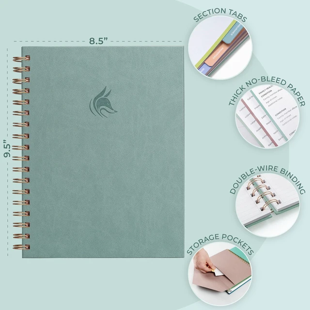 Alt view image 2 of 6 - When I Die Organizer Binder Planner, Folders, 8.5x9.5 Blue Surf Final chapter folder with pockets in case I die, Important documents, Estate planning, Final wishes, Labels, Checklists