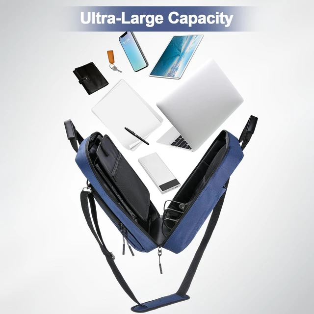 Alt view image 6 of 7 - 4 Inch 3 Ring Zipper Binder D-Ring with Strap & Multi-Pockets Binder with Strap 800 Sheet Capacity for School and Office Binder Organizer, Compatible with 13-Inch MacBook/Table, Dark Blue