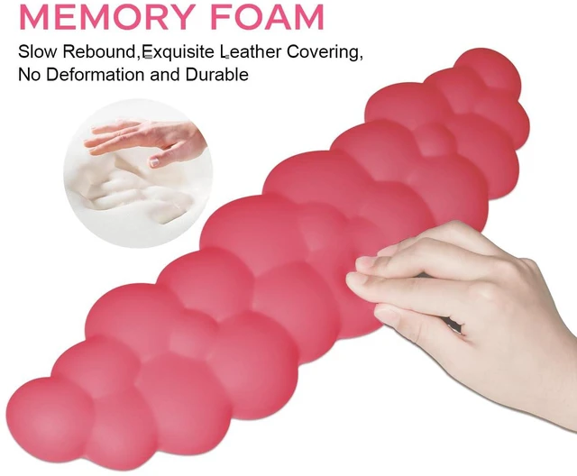 Alt view image 3 of 7 - Upgrade Leather Cloud Wrist Rest for Keyboard and Mouse & Cup Pad Wish Gift-Cute Cloud Shape, Comfortable and dont Irritate to Skin, Non-Slip PU Base,Soft Memory Foam filled for Pain Relief