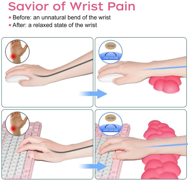 Alt view image 7 of 7 - Upgrade Leather Cloud Wrist Rest for Keyboard and Mouse & Cup Pad Wish Gift-Cute Cloud Shape, Comfortable and dont Irritate to Skin, Non-Slip PU Base,Soft Memory Foam filled for Pain Relief