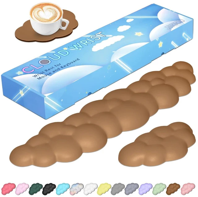 Main image of Upgrade Leather Cloud Wrist Rest for Keyboard and Mouse & Cup Pad Wish Gift-Cute Cloud Shape, Comfortable and dont Irritate to Skin, Non-Slip PU Base,Soft Memory Foam filled for Pain Relief