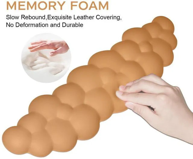 Alt view image 4 of 7 - Upgrade Leather Cloud Wrist Rest for Keyboard and Mouse & Cup Pad Wish Gift-Cute Cloud Shape, Comfortable and dont Irritate to Skin, Non-Slip PU Base,Soft Memory Foam filled for Pain Relief