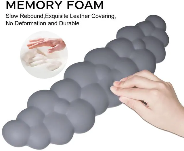 Alt view image 3 of 7 - Upgrade Leather Cloud Wrist Rest for Keyboard and Mouse & Cup Pad Wish Gift-Cute Cloud Shape, Comfortable and dont Irritate to Skin, Non-Slip PU Base,Soft Memory Foam filled for Pain Relief