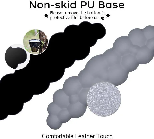 Alt view image 4 of 7 - Upgrade Leather Cloud Wrist Rest for Keyboard and Mouse & Cup Pad Wish Gift-Cute Cloud Shape, Comfortable and dont Irritate to Skin, Non-Slip PU Base,Soft Memory Foam filled for Pain Relief