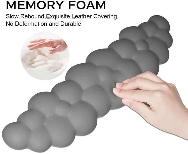 Alt view image 3 of 7 - Upgrade Leather Cloud Wrist Rest for Keyboard and Mouse & Cup Pad Wish Gift-Cute Cloud Shape, Comfortable and dont Irritate to Skin, Non-Slip PU Base,Soft Memory Foam filled for Pain Relief