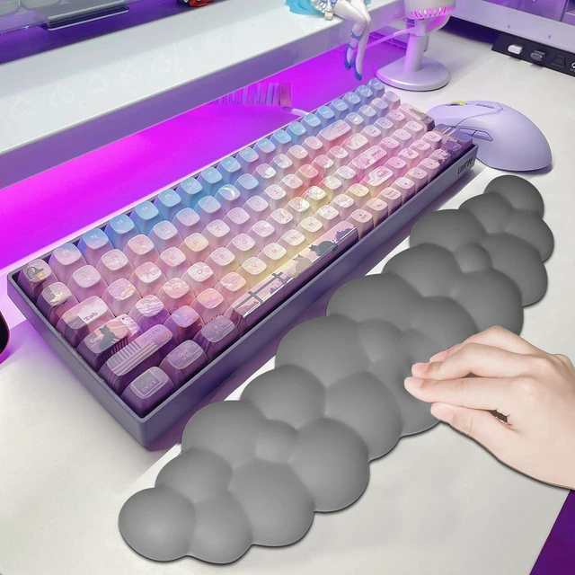 Alt view image 7 of 7 - Upgrade Leather Cloud Wrist Rest for Keyboard and Mouse & Cup Pad Wish Gift-Cute Cloud Shape, Comfortable and dont Irritate to Skin, Non-Slip PU Base,Soft Memory Foam filled for Pain Relief