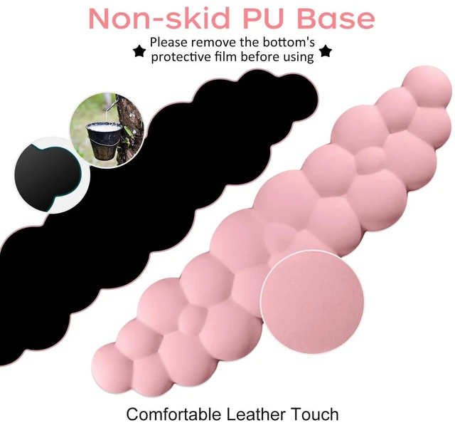Alt view image 2 of 7 - Upgrade Leather Cloud Wrist Rest for Keyboard and Mouse & Cup Pad Wish Gift-Cute Cloud Shape, Comfortable and dont Irritate to Skin, Non-Slip PU Base,Soft Memory Foam filled for Pain Relief