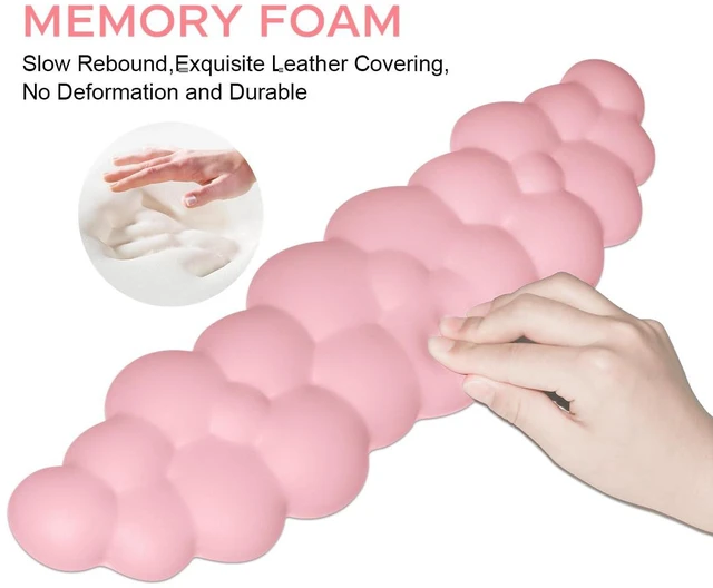Alt view image 3 of 7 - Upgrade Leather Cloud Wrist Rest for Keyboard and Mouse & Cup Pad Wish Gift-Cute Cloud Shape, Comfortable and dont Irritate to Skin, Non-Slip PU Base,Soft Memory Foam filled for Pain Relief