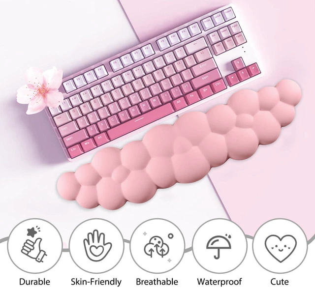 Alt view image 6 of 7 - Upgrade Leather Cloud Wrist Rest for Keyboard and Mouse & Cup Pad Wish Gift-Cute Cloud Shape, Comfortable and dont Irritate to Skin, Non-Slip PU Base,Soft Memory Foam filled for Pain Relief