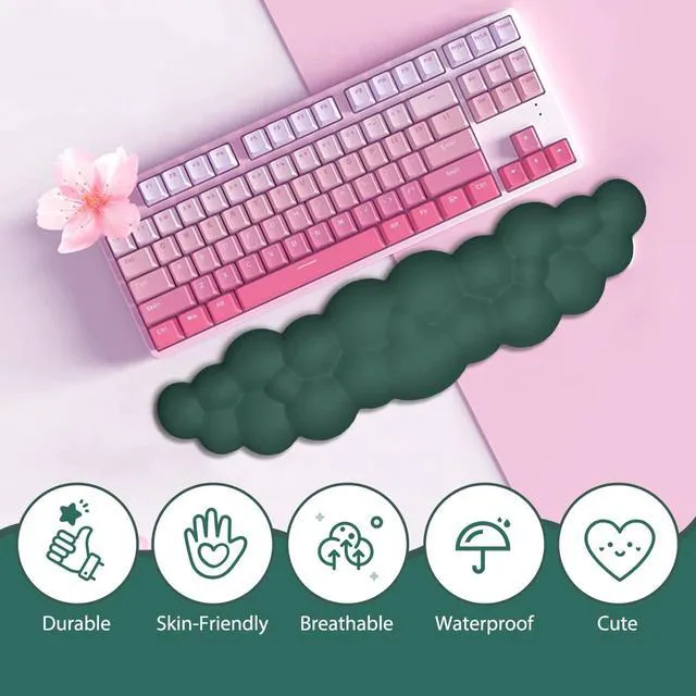 Alt view image 4 of 7 - Upgrade Leather Cloud Wrist Rest for Keyboard and Mouse & Cup Pad Wish Gift-Cute Cloud Shape, Comfortable and dont Irritate to Skin, Non-Slip PU Base,Soft Memory Foam filled for Pain Relief