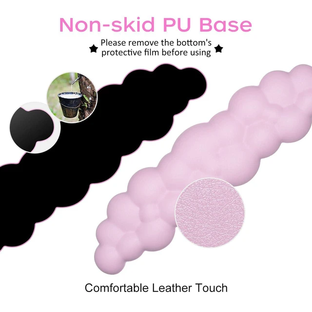 Alt view image 5 of 7 - Upgrade Leather Cloud Wrist Rest for Keyboard and Mouse & Cup Pad Wish Gift-Cute Cloud Shape, Comfortable and dont Irritate to Skin, Non-Slip PU Base,Soft Memory Foam filled for Pain Relief
