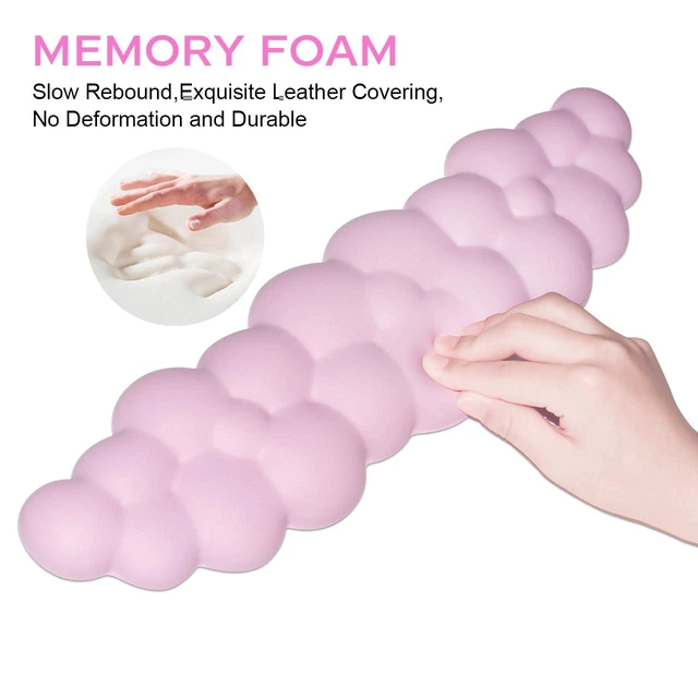 Alt view image 6 of 7 - Upgrade Leather Cloud Wrist Rest for Keyboard and Mouse & Cup Pad Wish Gift-Cute Cloud Shape, Comfortable and dont Irritate to Skin, Non-Slip PU Base,Soft Memory Foam filled for Pain Relief