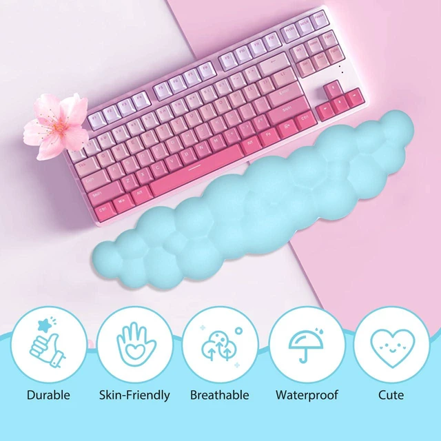 Alt view image 4 of 7 - Upgrade Leather Cloud Wrist Rest for Keyboard and Mouse & Cup Pad Wish Gift-Cute Cloud Shape, Comfortable and dont Irritate to Skin, Non-Slip PU Base,Soft Memory Foam filled for Pain Relief