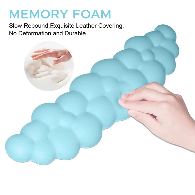 Alt view image 5 of 7 - Upgrade Leather Cloud Wrist Rest for Keyboard and Mouse & Cup Pad Wish Gift-Cute Cloud Shape, Comfortable and dont Irritate to Skin, Non-Slip PU Base,Soft Memory Foam filled for Pain Relief