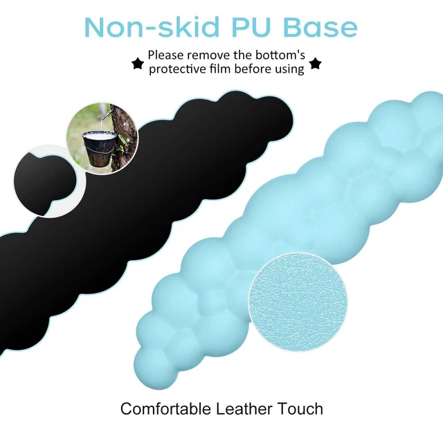 Alt view image 6 of 7 - Upgrade Leather Cloud Wrist Rest for Keyboard and Mouse & Cup Pad Wish Gift-Cute Cloud Shape, Comfortable and dont Irritate to Skin, Non-Slip PU Base,Soft Memory Foam filled for Pain Relief
