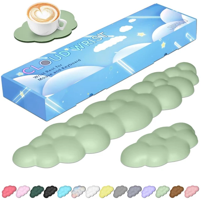 Main image of Upgrade Leather Cloud Wrist Rest for Keyboard and Mouse & Cup Pad Wish Gift-Cute Cloud Shape, Comfortable and dont Irritate to Skin, Non-Slip PU Base,Soft Memory Foam filled for Pain Relief