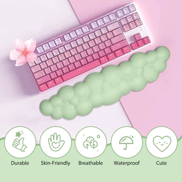 Alt view image 2 of 7 - Upgrade Leather Cloud Wrist Rest for Keyboard and Mouse & Cup Pad Wish Gift-Cute Cloud Shape, Comfortable and dont Irritate to Skin, Non-Slip PU Base,Soft Memory Foam filled for Pain Relief