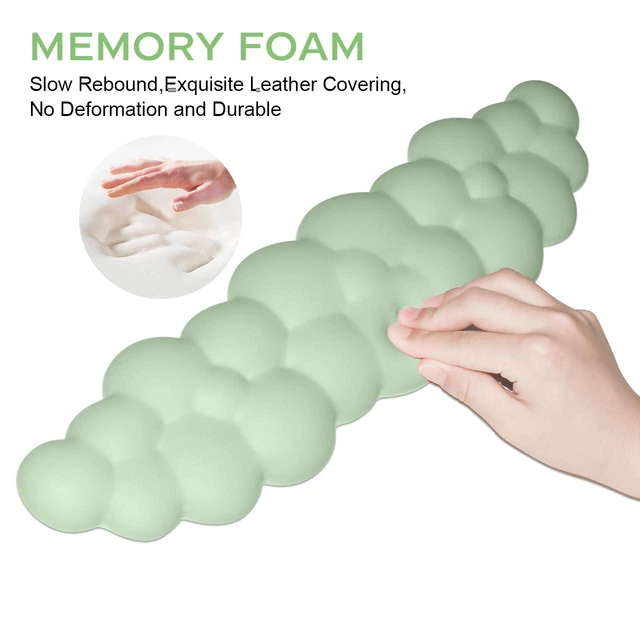 Alt view image 5 of 7 - Upgrade Leather Cloud Wrist Rest for Keyboard and Mouse & Cup Pad Wish Gift-Cute Cloud Shape, Comfortable and dont Irritate to Skin, Non-Slip PU Base,Soft Memory Foam filled for Pain Relief